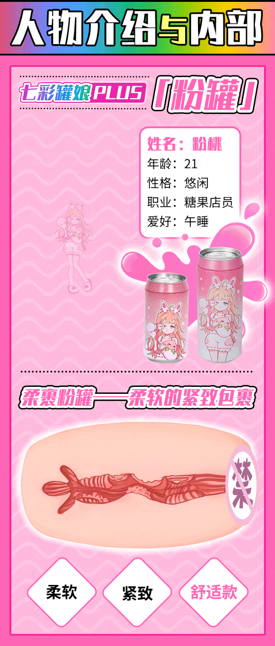 Colorful Can Girl Plus detail